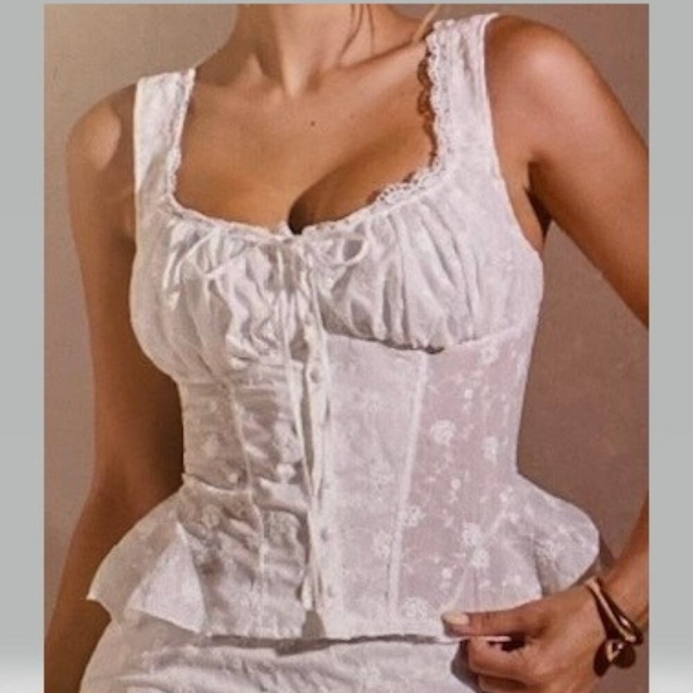 White Babydoll Button Front Cami